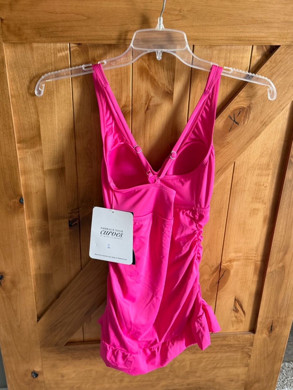 Shecurve Deep V Cross-Back Ruched One-Piece Swimsuit - Picture 4 of 8